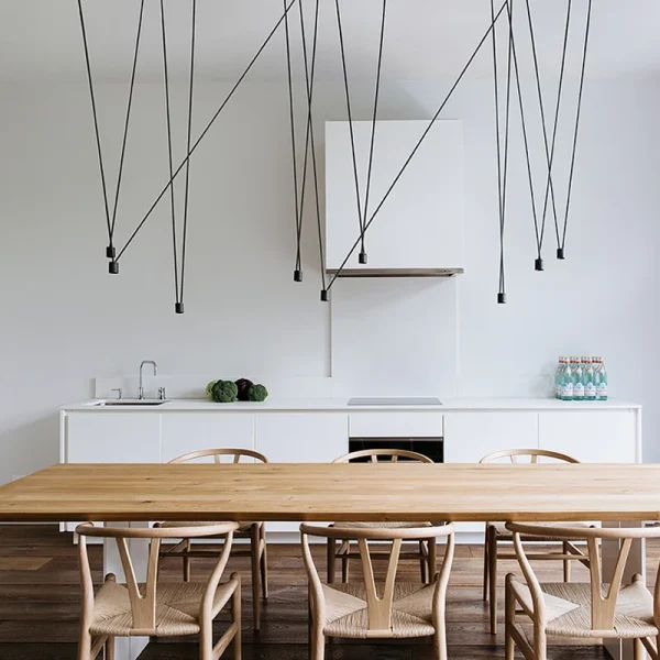 Vintage DIY Match Line Pendant Light for Living Room Foyer Dining Room Geometric Black/White Hanglamp Hanging Lamp Lampara Techo - Image 2