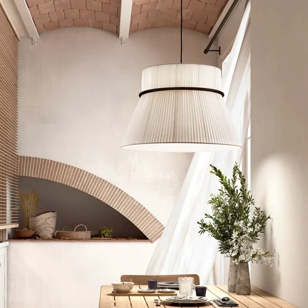 Fabric Pendant Light Minimalist Pendant Lights white lampshade for bedroom room Dining Room island light fixtures - Image 4